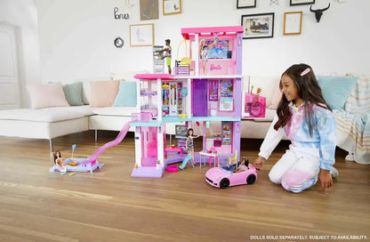 Barbie 60th Anniversary DreamHouse Playset  Includes 2 Dolls, Convertible Car, and Over 100 Role-Play Accessories