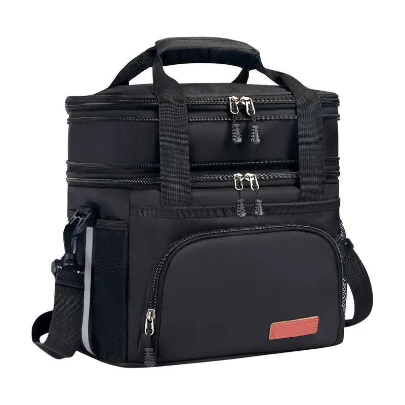 16L Insulated Lunch Tote with Segregated Compartments and Adjustable Shoulder Strap
