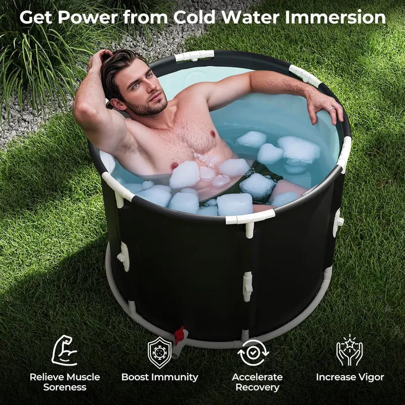 Athlete-Grade Foldable Ice Bath Tub  Cold Plunge Pool with Lid for Recovery & Training