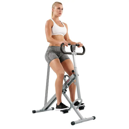 Sunny Health & Fitness Row-N-Ride Squat Assist Trainer with LCD Monitor & Adjustable Tension for Full-Body Workout