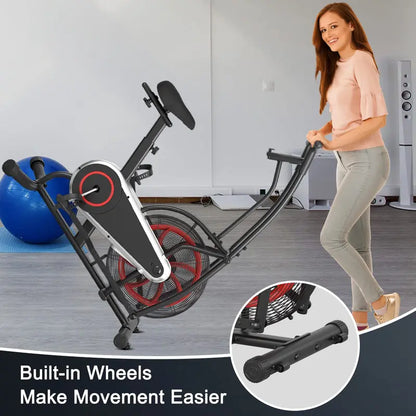 Air Resistance Exercise Bike  Fan-Driven Stationary Cycle with Infinite Resistance Levels