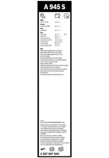 Bosch BMW Front Windshield Wiper Blades 3397007945 Set