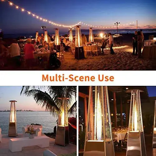 Dual 40,000 BTU Propane Patio Heater Set  Pyramid-Style Outdoor Heating Units