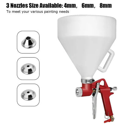 1.45-Gallon Drywall Texture Sprayer  Air-Powered Gun with Three Interchangeable Nozzles (4.0mm/6.0mm)