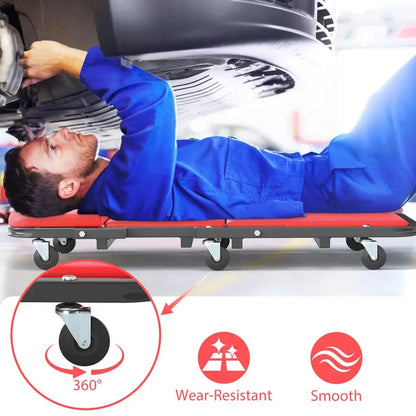Rolling Z-Style Folding Mechanic Creeper Seat with Six Swivel Casters