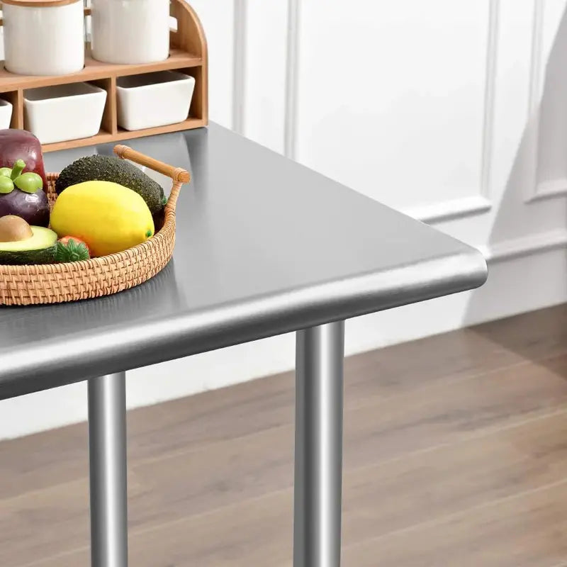 ROCKPOINT 36×24 Inch Stainless Steel Prep Table with Backsplash, NSF Certified, Adjustable Shelf