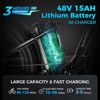 All-Terrain Electric Bicycle  48V/15Ah Lithium Battery, Long-Range Outdoor Commuting E-Bike