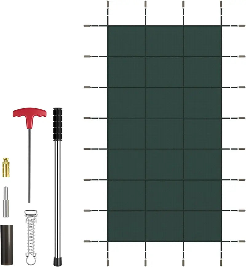 Custom-Fit Safety Pool Cover for 32′ x 16′ In-Ground Pools (Actual Size: 34′ x 18′)