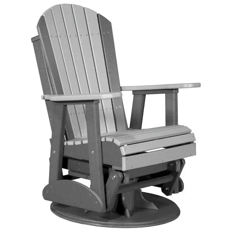All-Weather Poly Lumber Adirondack Swivel Glider  Rust-Resistant Outdoor Seating