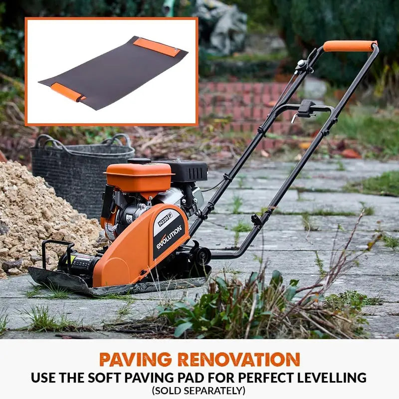Electric Plate Compactor  Heavy-Duty Vibratory Tool for Pavers, Turf, Soil & Sand Leveling