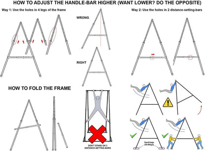 Air Yoga Starter Kit  Includes Adjustable Aerial Hammock + Foldable KT Swing Stand Frame