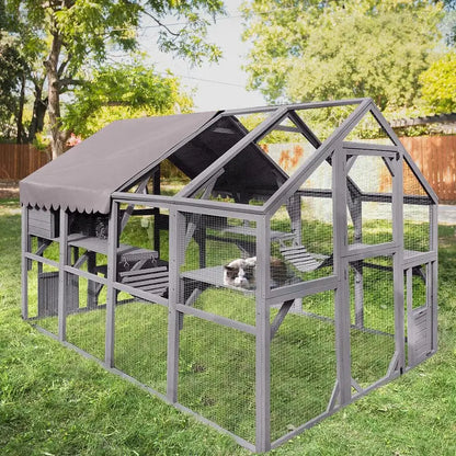 aivituvin Large Outdoor Cat Enclosure  Secure, Spacious Run for Felines