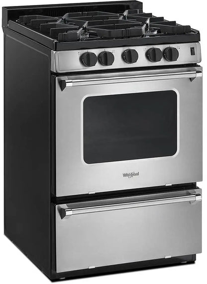 Whirlpool 24-Inch Freestanding Gas Range  ADA-Compliant with Sealed Burners & Stainless Finish