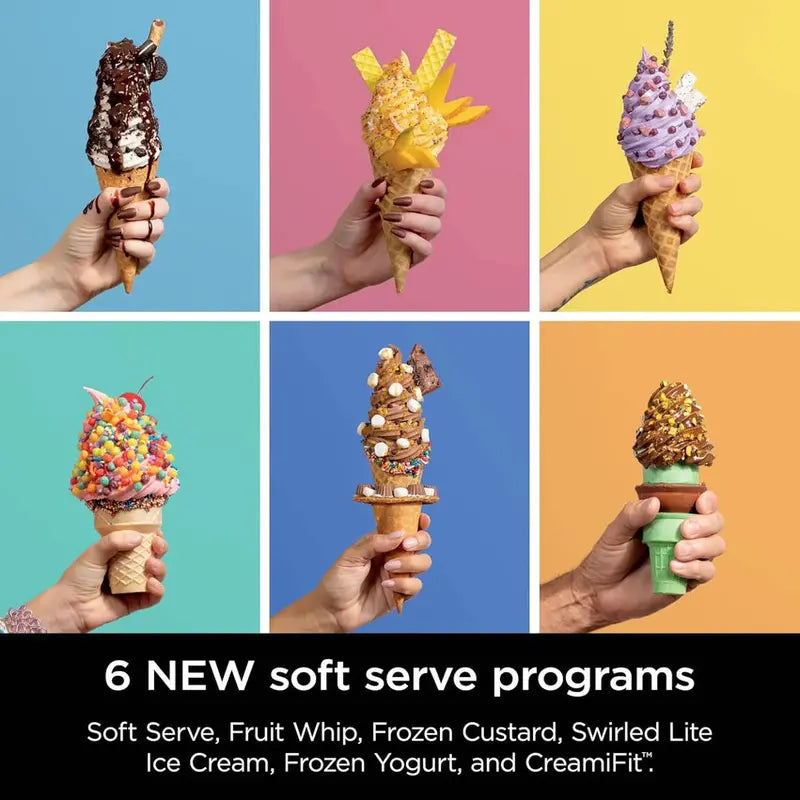 Swirl by CREAMi Ice Cream Maker  13-Program Frozen Dessert Machine (Sorbet, Soft Serve, Yogurt), Includes Two 16oz Pints (NC701)