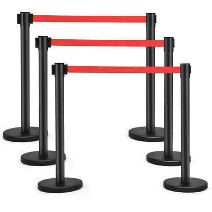 6-Piece Retractable Belt Stanchion Set for Crowd Management and Event Layouts