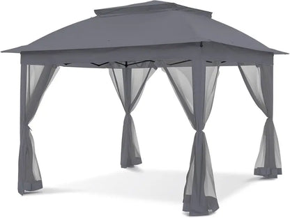 COOS BAY 11′ x 11′ Instant Gazebo: UPF 50+ Water-Resistant Canopy with Integrated Mesh Netting, Quick-Deploy Design, and 121 Sq Ft Coverage