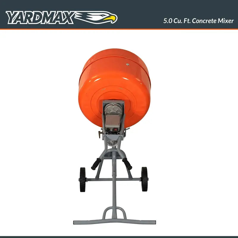 YARDMAX YM0146 5.0 cu. ft. Portable Concrete Mixer  Electric Drum Design