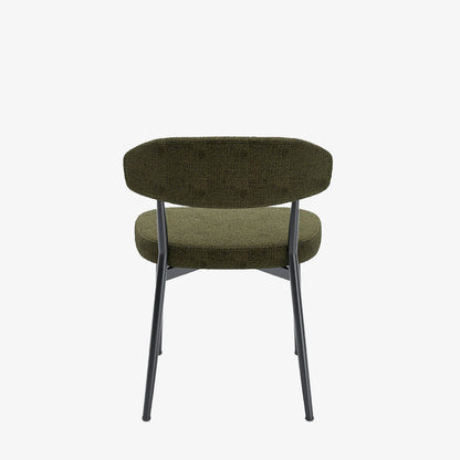 Lot de 2 chaises de salle   manger en velours vert & m tal noir Mona