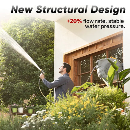 GLAHODEN Wall-Mounted Retractable Hose Reel  100 ft, 5/8″ Premium Garden Hose