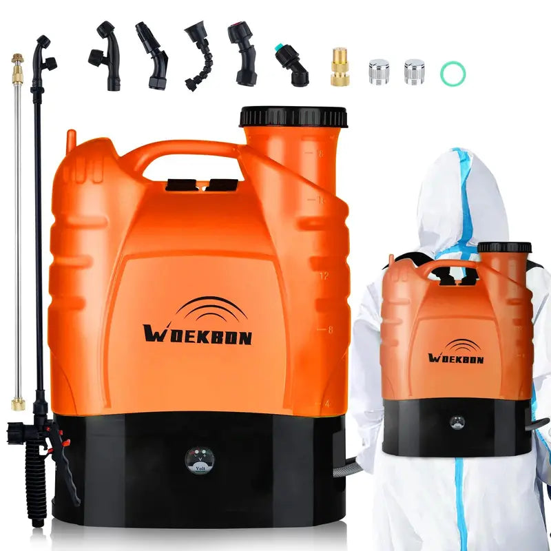 WOEKBON 4-Gallon Electric Garden Sprayer  Rechargeable Pump Sprayer for Pesticides and Fertilizers