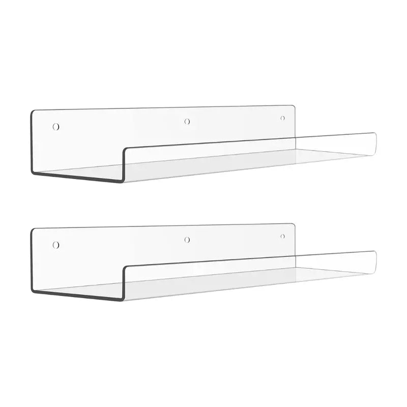 15-Inch Acrylic Floating Wall Shelves  Modern Bathroom Organizer Set