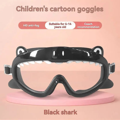Kids’ Cartoon Animal Swim Goggles  HD Anti-Fog, Wide-View Diving Eyewear for Children