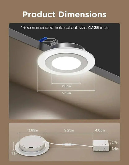 6″ Dimmable Smart Canless Recessed Light  1100LM Brightness, Integrated Junction Box