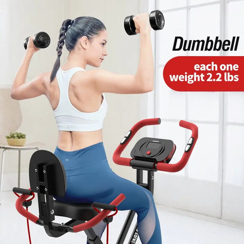 Pooboo 3 In 1 Foldable Exercise Bike Indoor Cycling Bike Workout 300Lb