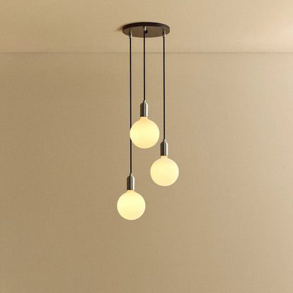 Triple Pendant in Stainless Steel + Sphere IV