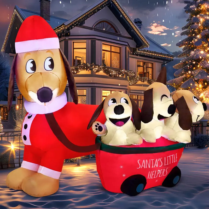 Joiedomi Syncfun 5FT LED Inflatable Dachshund Dog Christmas Yard Decoration
