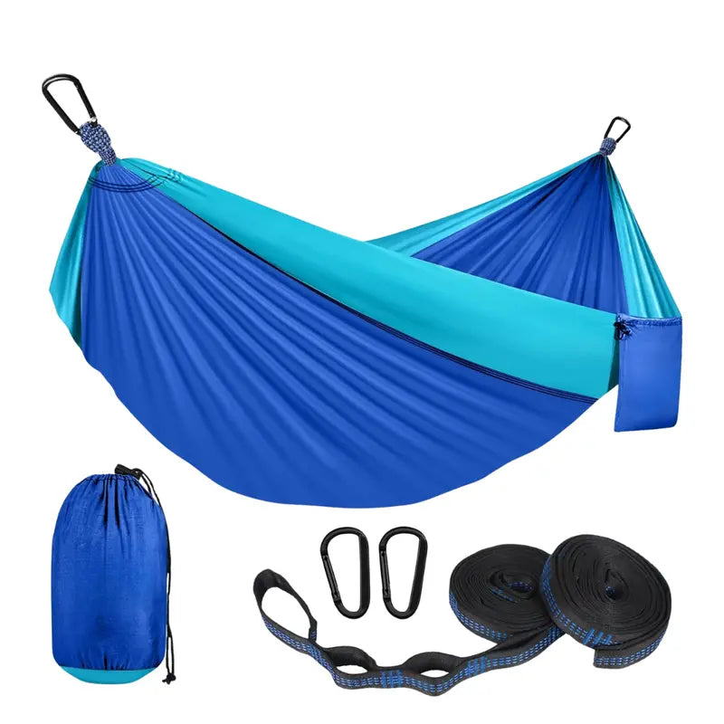 Compact Camping Hammock  Includes Adjustable Suspension Straps & Dual Carabiners