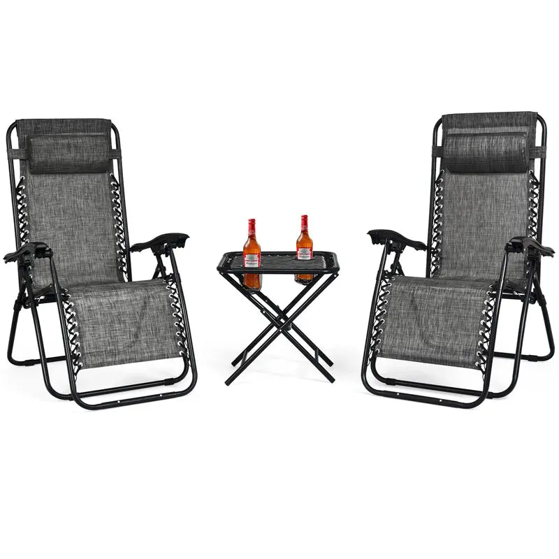 Zero Gravity Recliner Chair Set  Dual Lounge Chairs with Ergonomic Support and Footrests