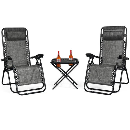 Zero Gravity Recliner Chair Set  Dual Lounge Chairs with Ergonomic Support and Footrests