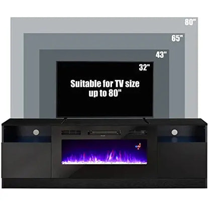 Amerlife Electric Fireplace TV Stand  36″ Flame Effect Entertainment Center with LED Lighting