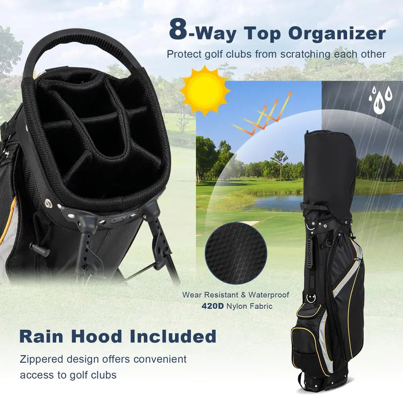 Lightweight Golf Stand Bag  8-Way Top Divider for Club Organization