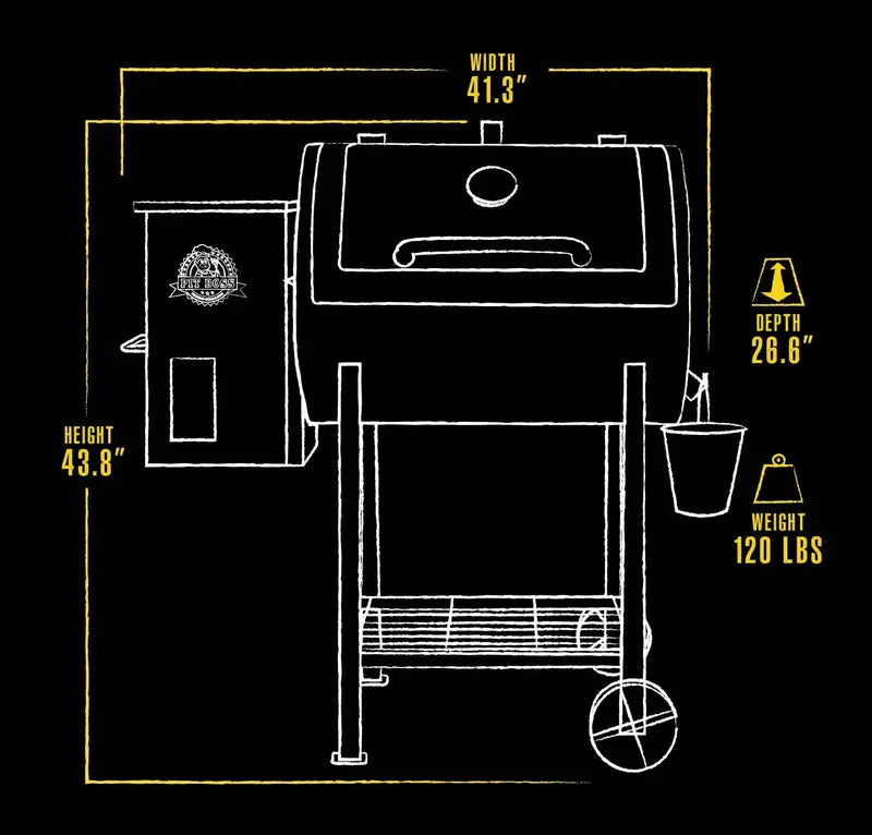 Wood-Fired Pellet Grill with Flame Broiler  700 Sq. In. Cooking Area, Smoker & Grill Hybrid