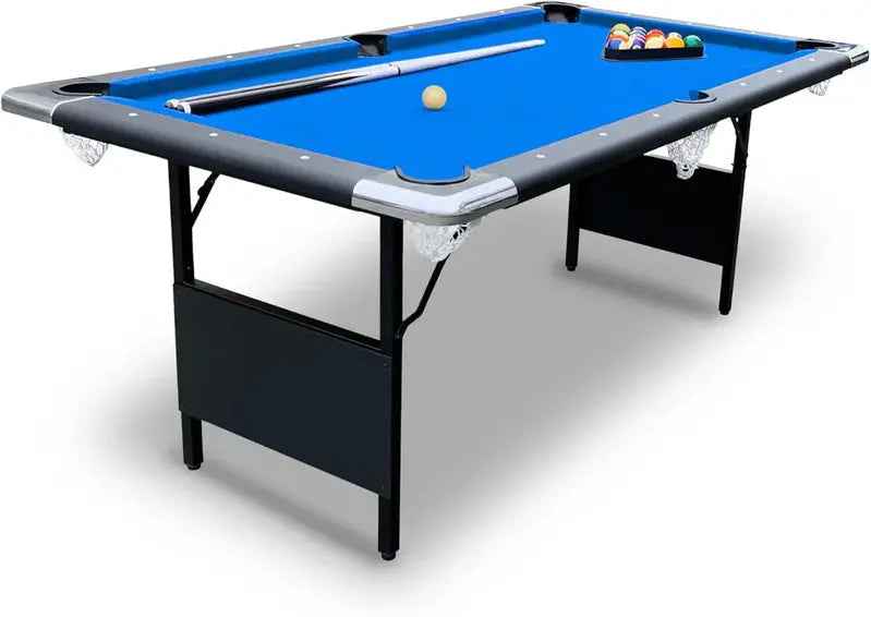 6-Foot Folding Portable Pool Table  Complete Billiards Set Included