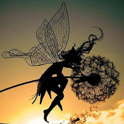 Aeris Dancing Fairy Garden Statue  Rust-Resistant Steel Sculpture with Delicate Wind-Swaying Details