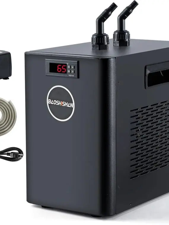 AquaCool 42-Gallon 1/10 HP Quiet Aquarium Chiller for Fish Tanks, Hydroponics & Coral Reefs