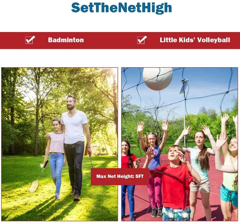 Multi-Sport Portable Net  Adjustable for Badminton, Pickleball, Volleyball, Tennis & Training