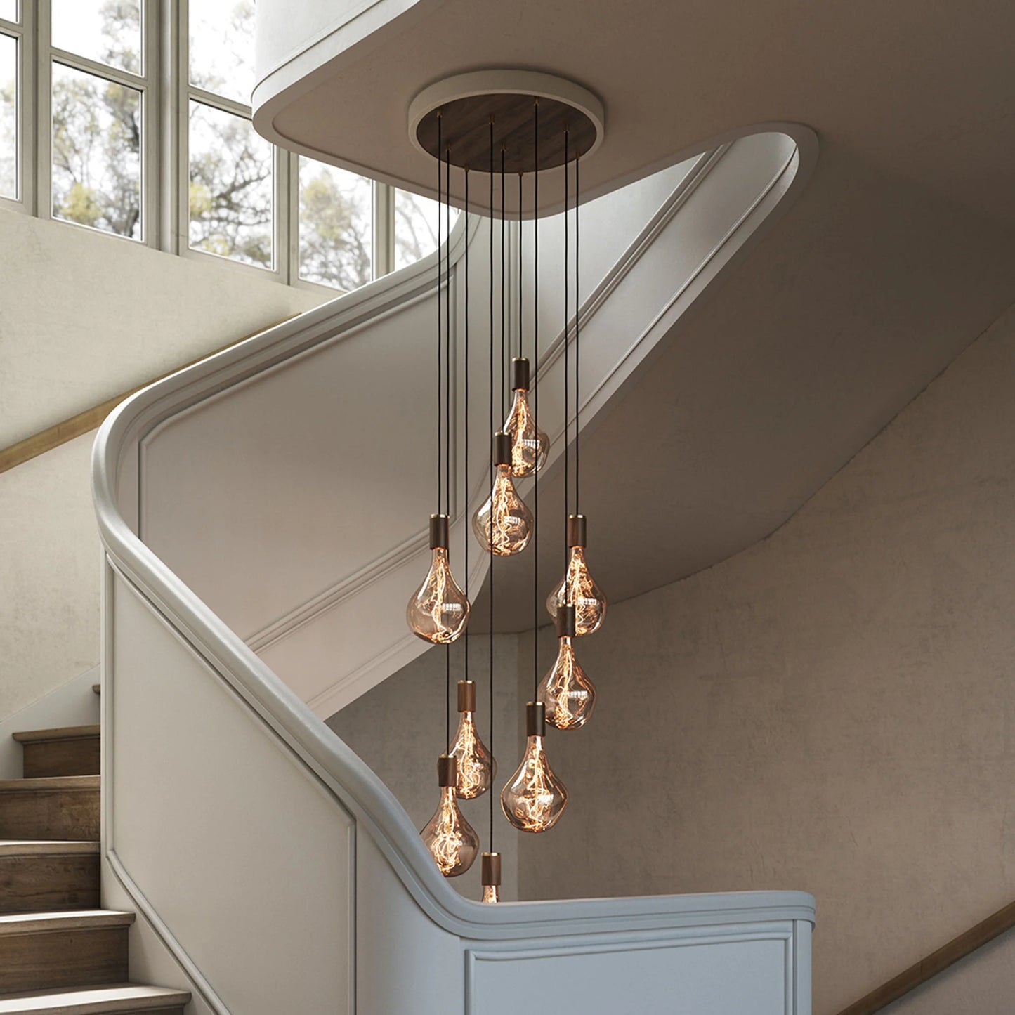 The Original Nine Pendant in Walnut + Voronoi II