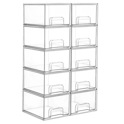Clear Acrylic Stackable Drawer Organizer for Bathroom Vanity & Toiletries