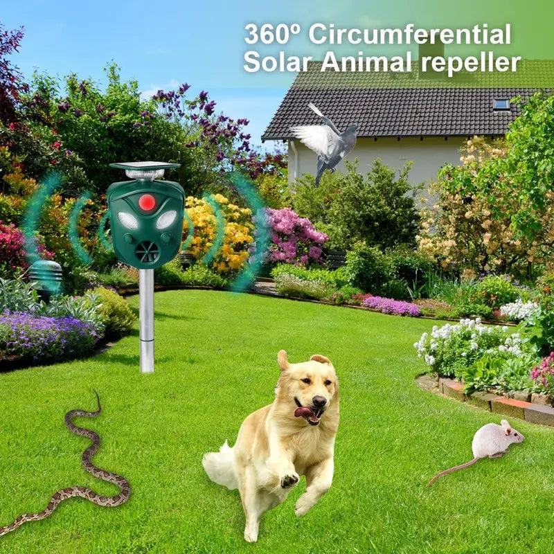 2021 Solar-Powered 360° Animal Repeller  Weatherproof Outdoor Pest Deterrent