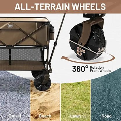 TIMBER RIDGE 400L Large Capacity Folding Double Decker Wagon, 54  Extra Long Extender Wagon Cart