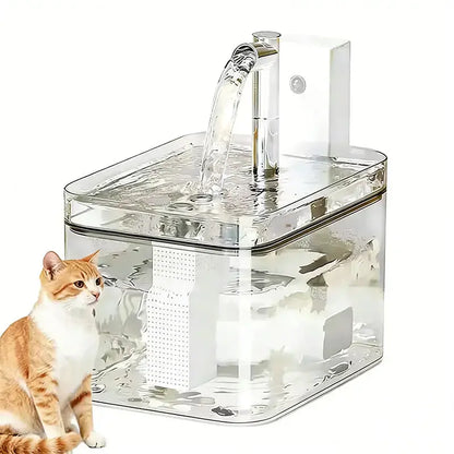 Wireless Rechargeable Cat Fountain  1.5L Motion-Activated Design with Quiet Pump & Filter for Small Pets
