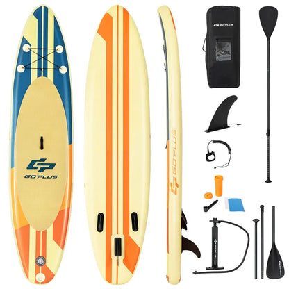 All-in-One Inflatable SUP Board with Telescoping Paddle and Carry Bag