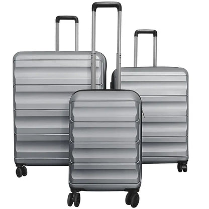 Lightweight 3-Piece Hardshell Spinner Luggage Set — 20/24/28 Inch (Wide Cross Stripe Design)