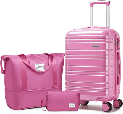 6-Piece Expandable Rolling Luggage Set  Lightweight Hardshell Suitcases with Smooth-Spinning Wheels & Modular Packing Options