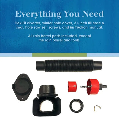 EarthMinded FlexiFit Universal Diverter System  Works with Standard Rectangular Downspouts  Easy to Install
