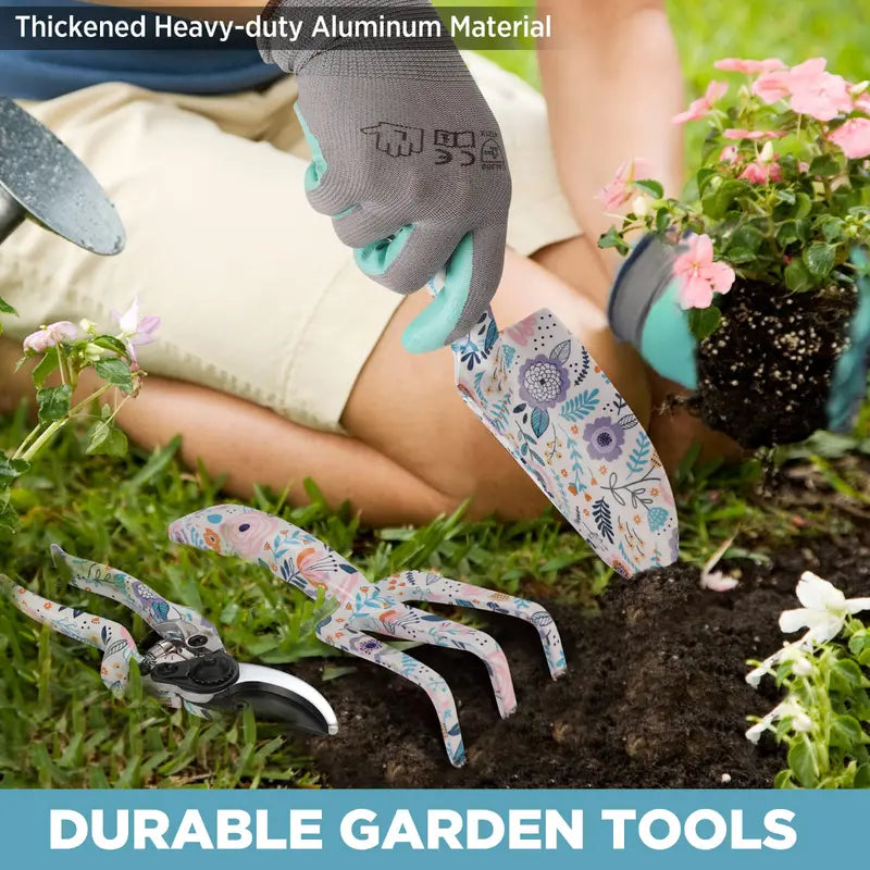 WORKPRO Heavy-Duty 5-Piece Aluminum Gardening Tool Set  Ergonomic Long-Handle Tools